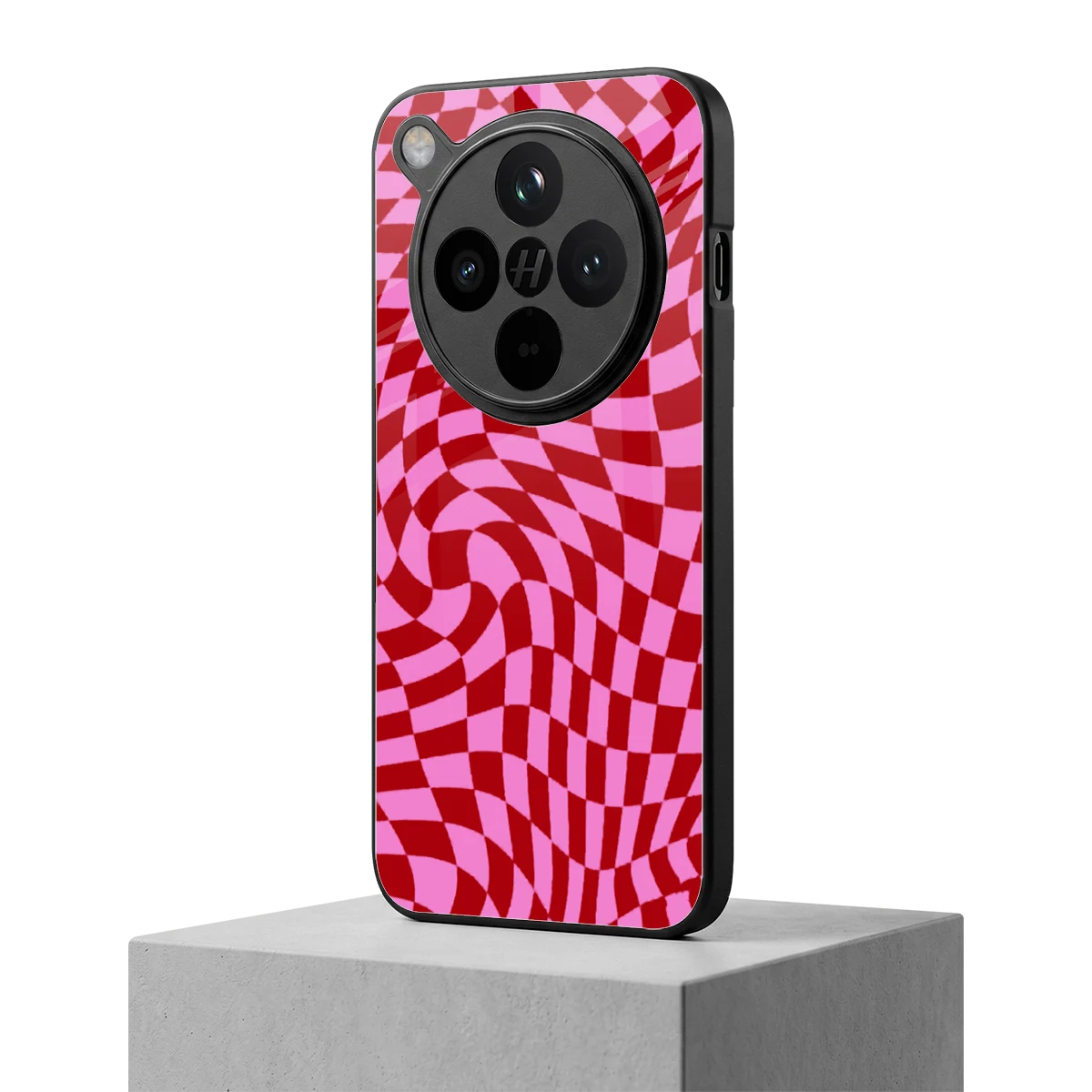 Trippy Pink Checkers oppo find x8 mobile cover | shockproof glass phone case