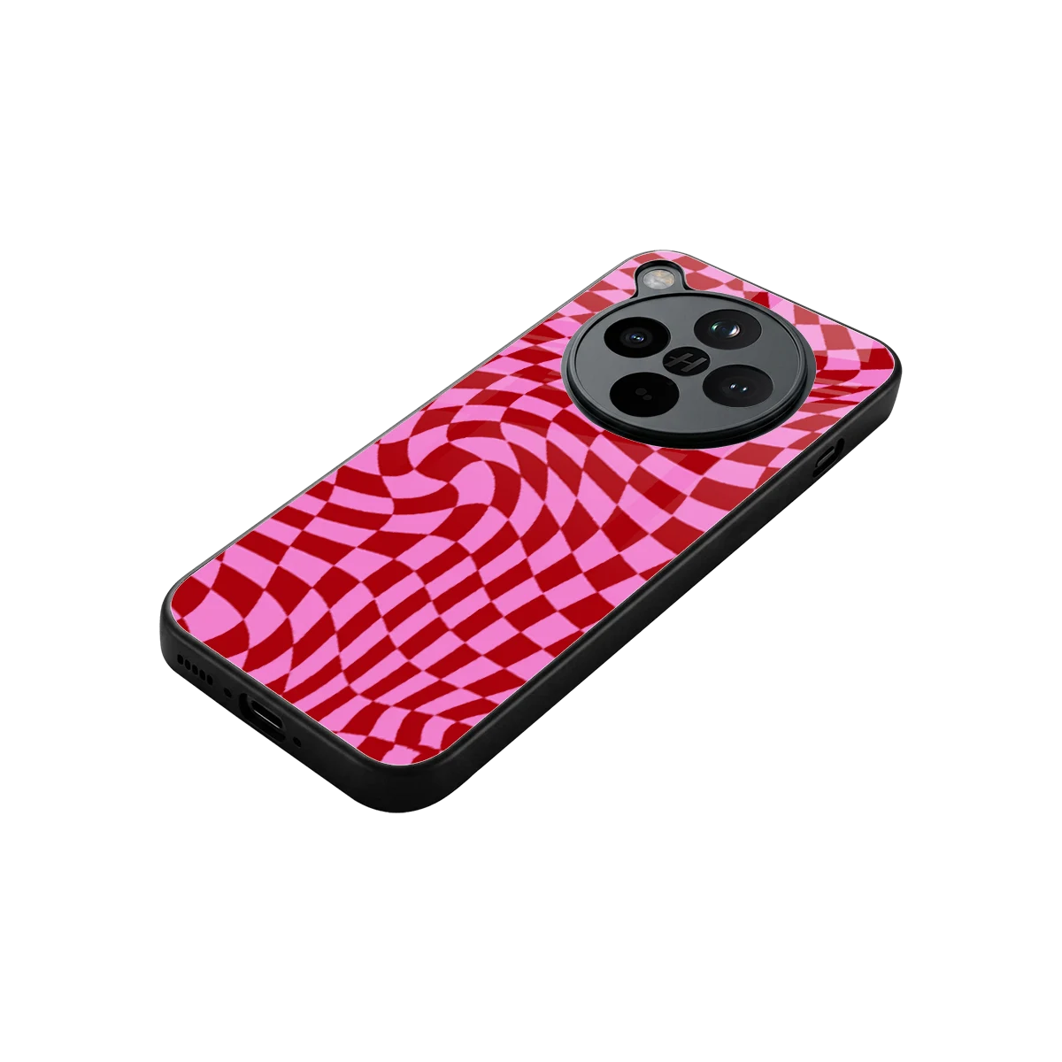 Trippy Pink Checkers stylish phone case for oppo find x8 | glossy glass and slim fit