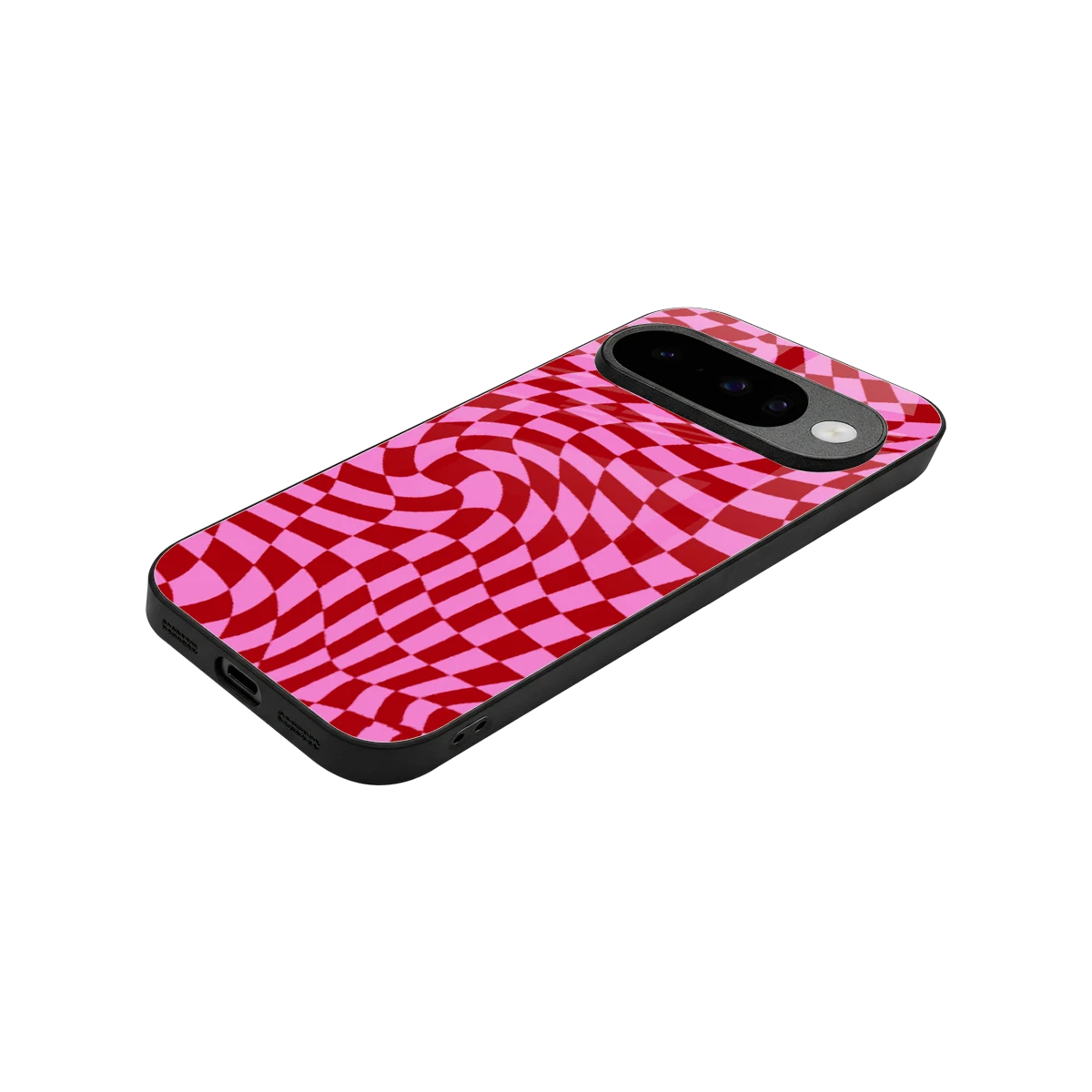 Trippy Pink Checkers stylish phone case for google pixel 10 | glossy glass and slim fit
