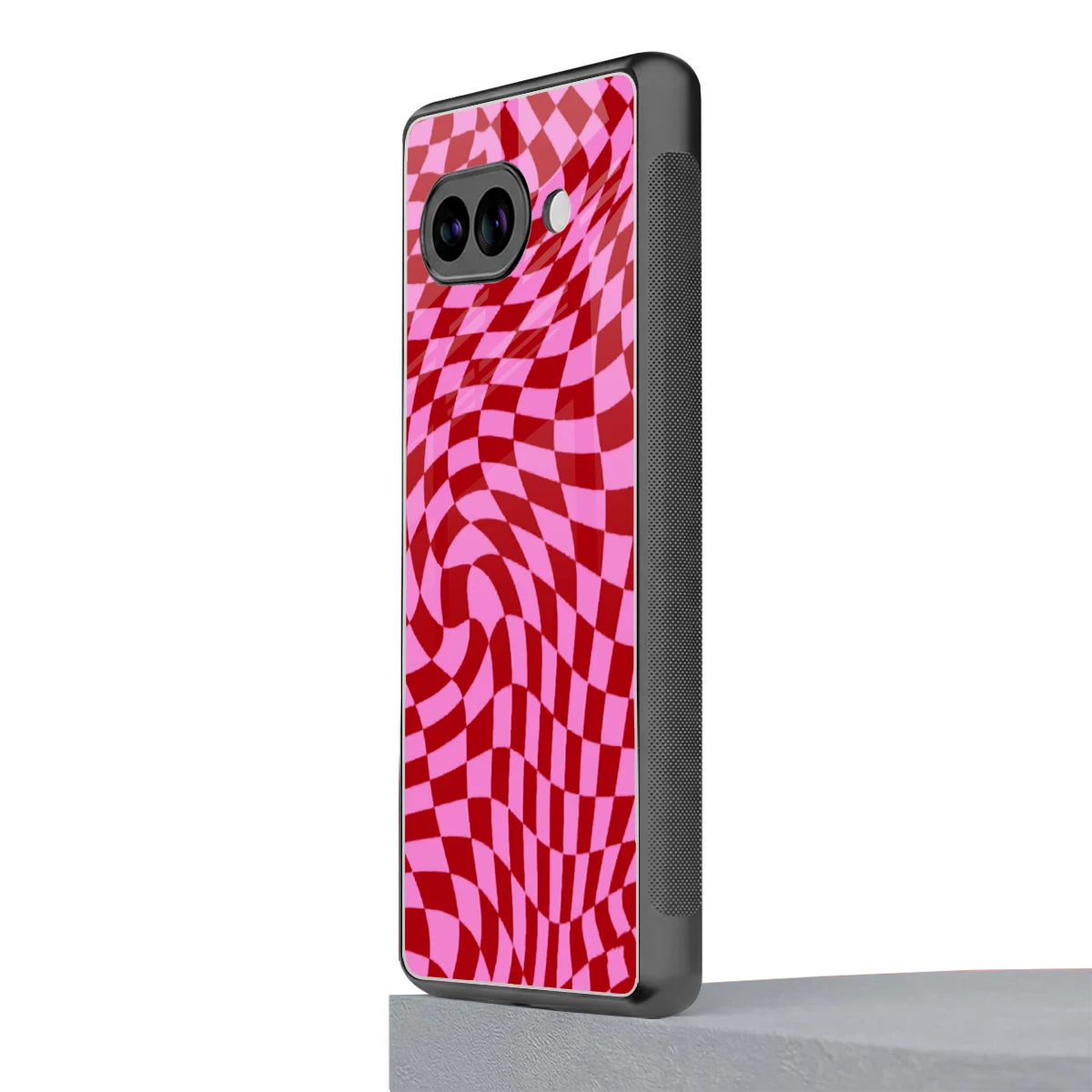 Trippy Pink Checkers google pixel 10a mobile cover | shockproof glass phone case