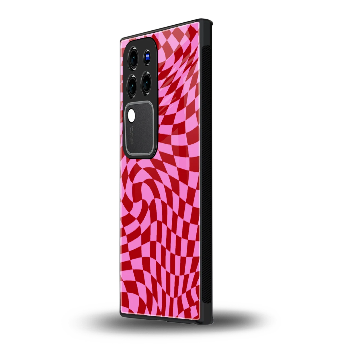 Trippy Pink Checkersvivo v30 pro mobile cover | shockproof glass phone case