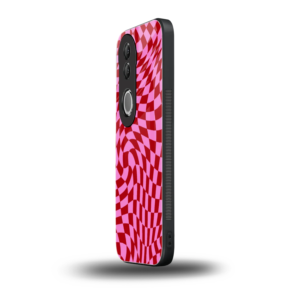 Trippy Pink Checkers vivo v50 mobile cover | shockproof glass phone case