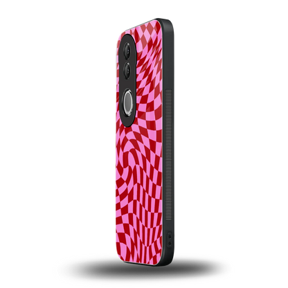 Trippy Pink Checkers vivo v50 mobile cover | shockproof glass phone case