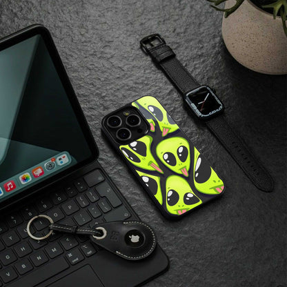 Trippy Aliens Phone Case for Iphone 16 | Glass Case