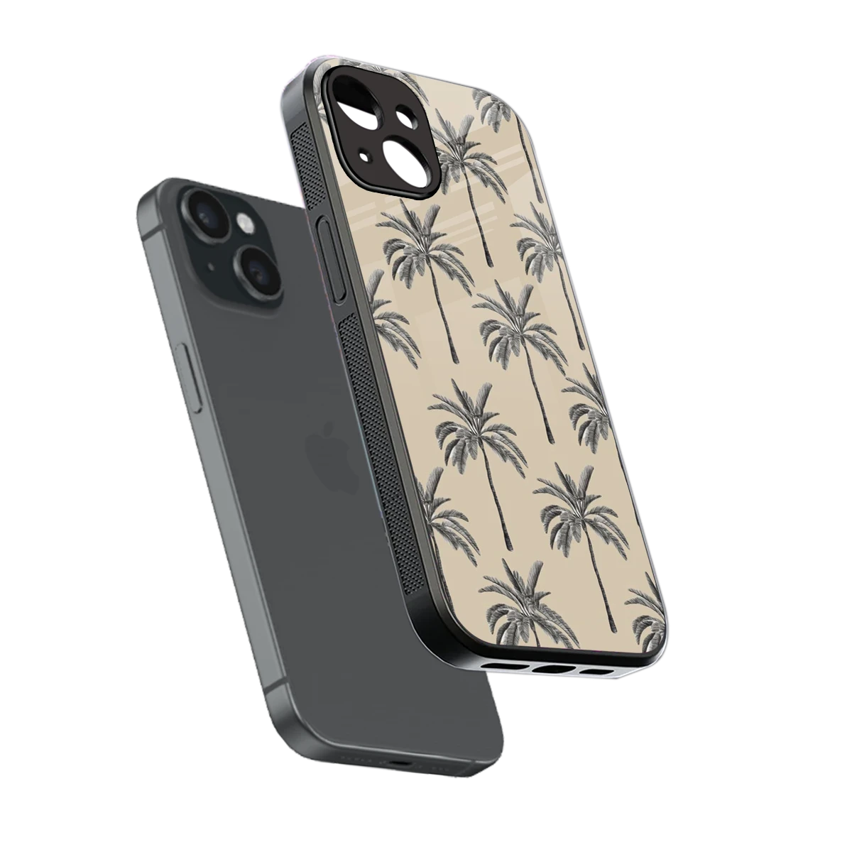 Tropical Luxe sleek iphone 13 cover with tempered glass back and TPU edges