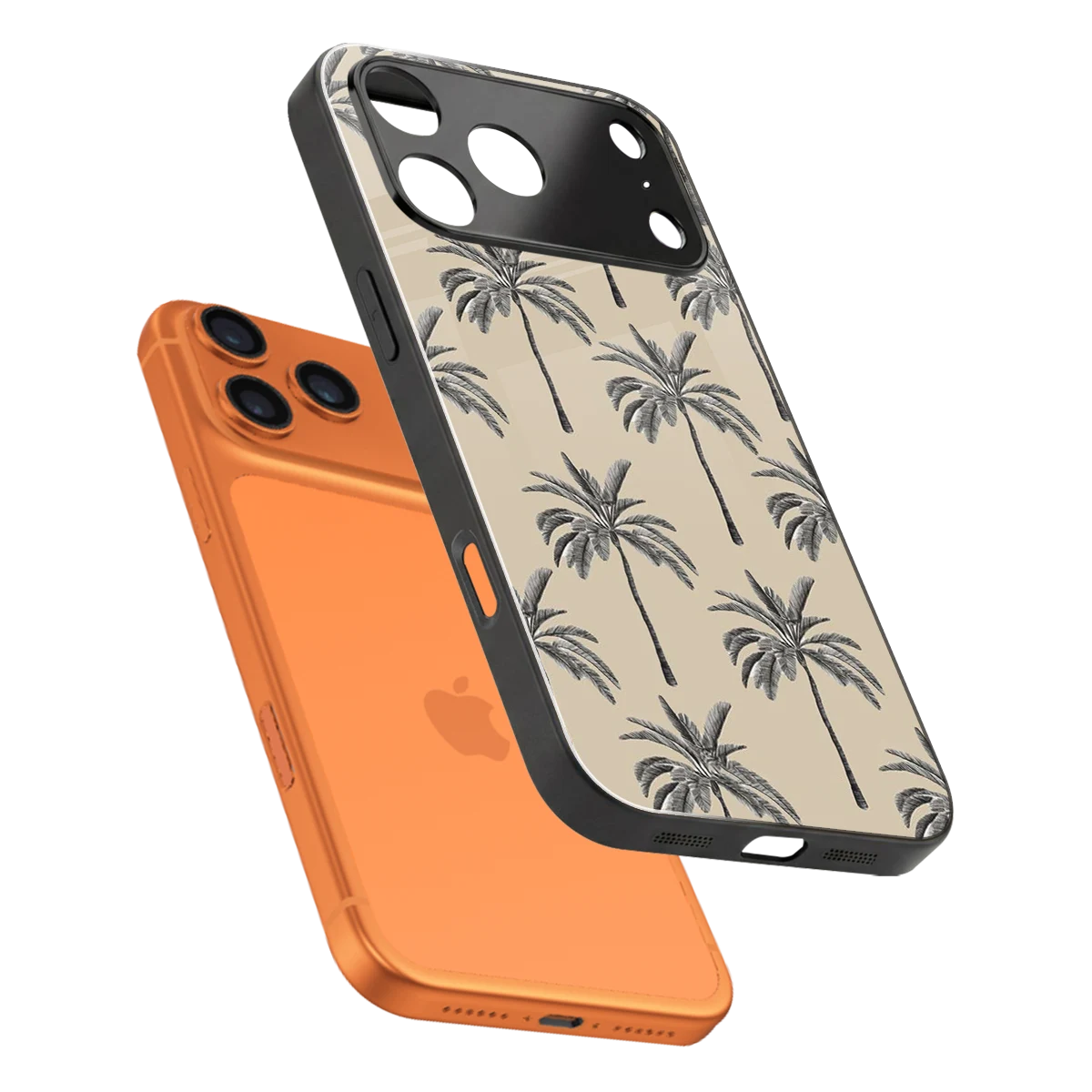 Tropical Luxe sleek iphone 17 pro cover with tempered glass back and TPU edges