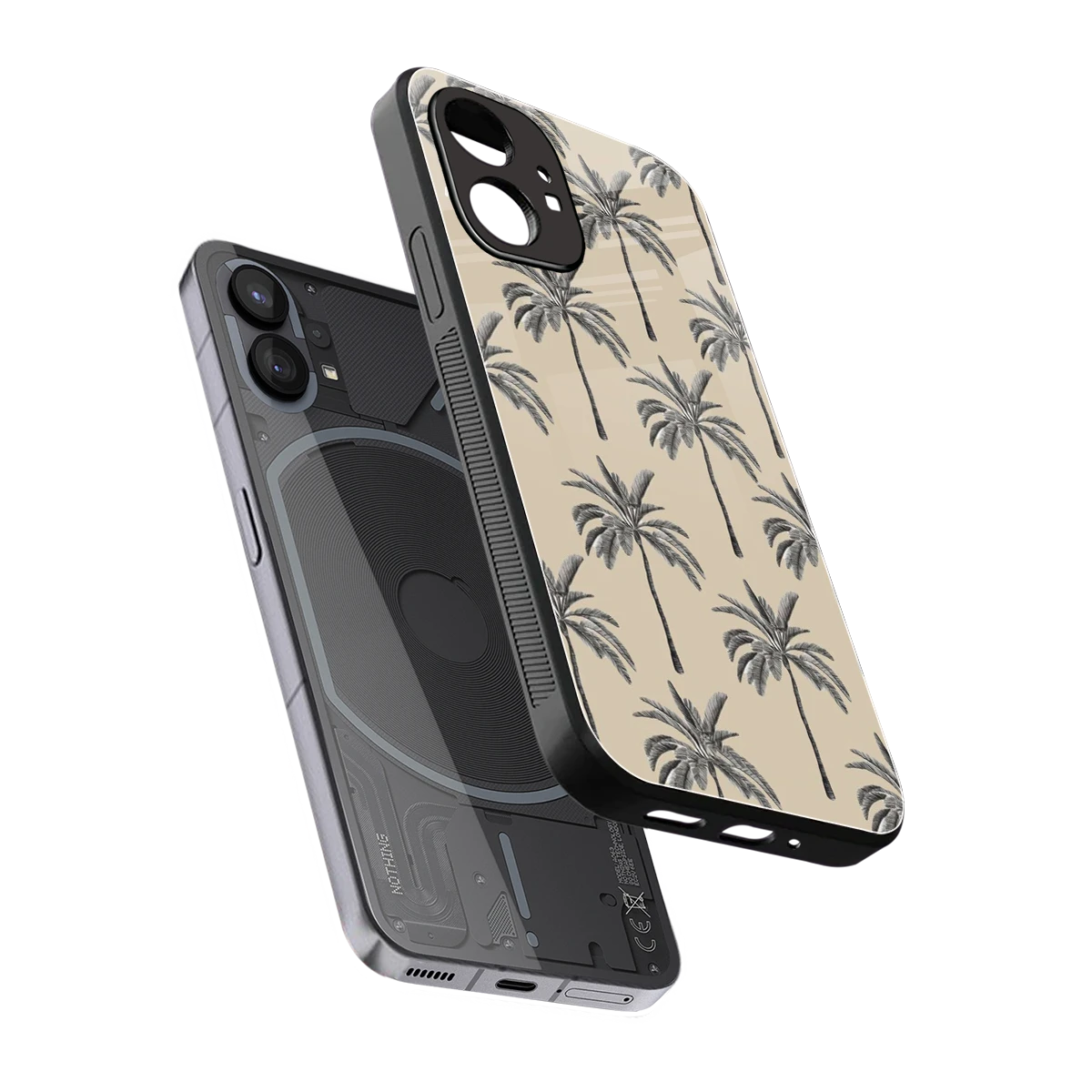 Tropical Luxe sleek nothing phone 1 cover with tempered glass back and TPU edges