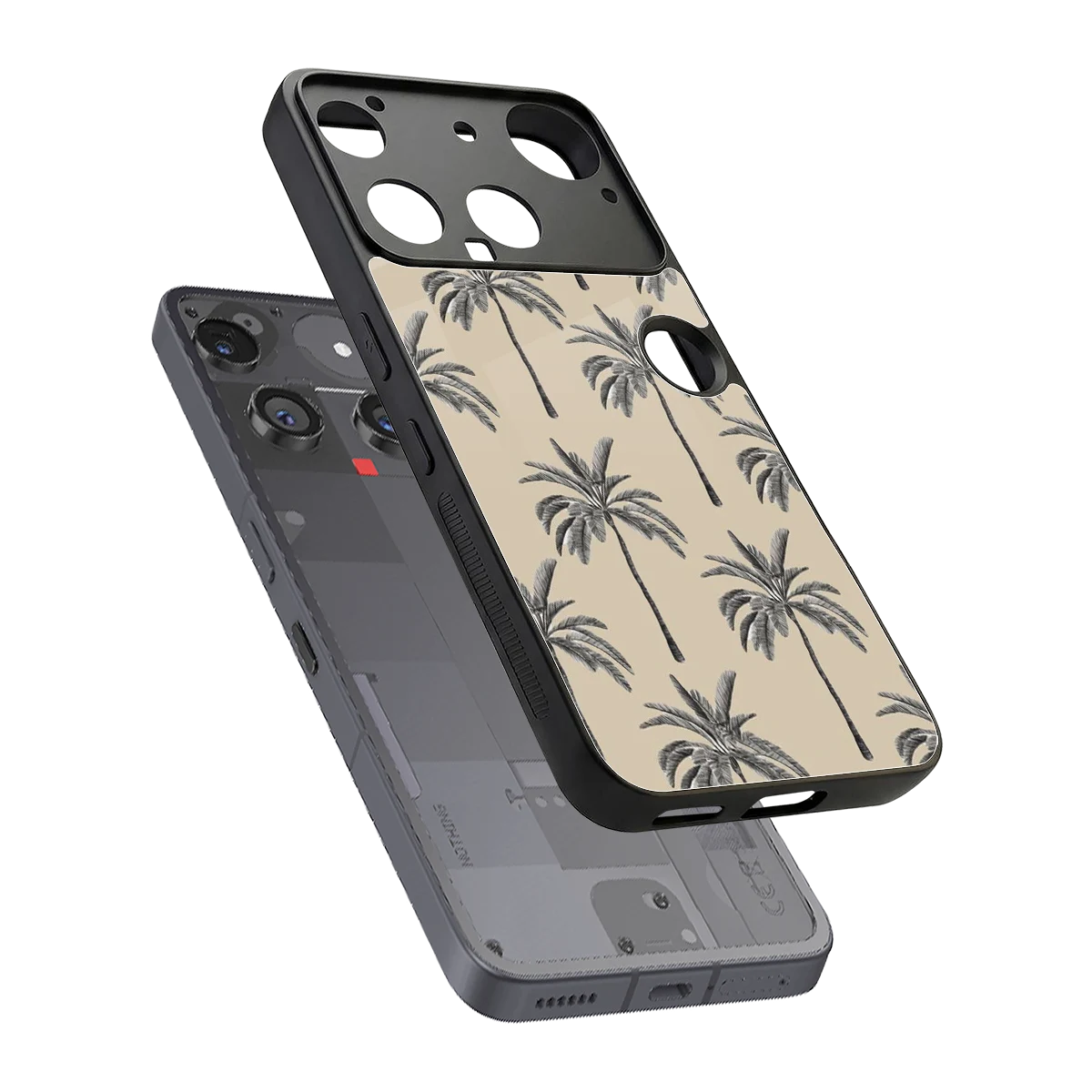 Tropical Luxe sleek nothing phone 3 cover with tempered glass back and TPU edges