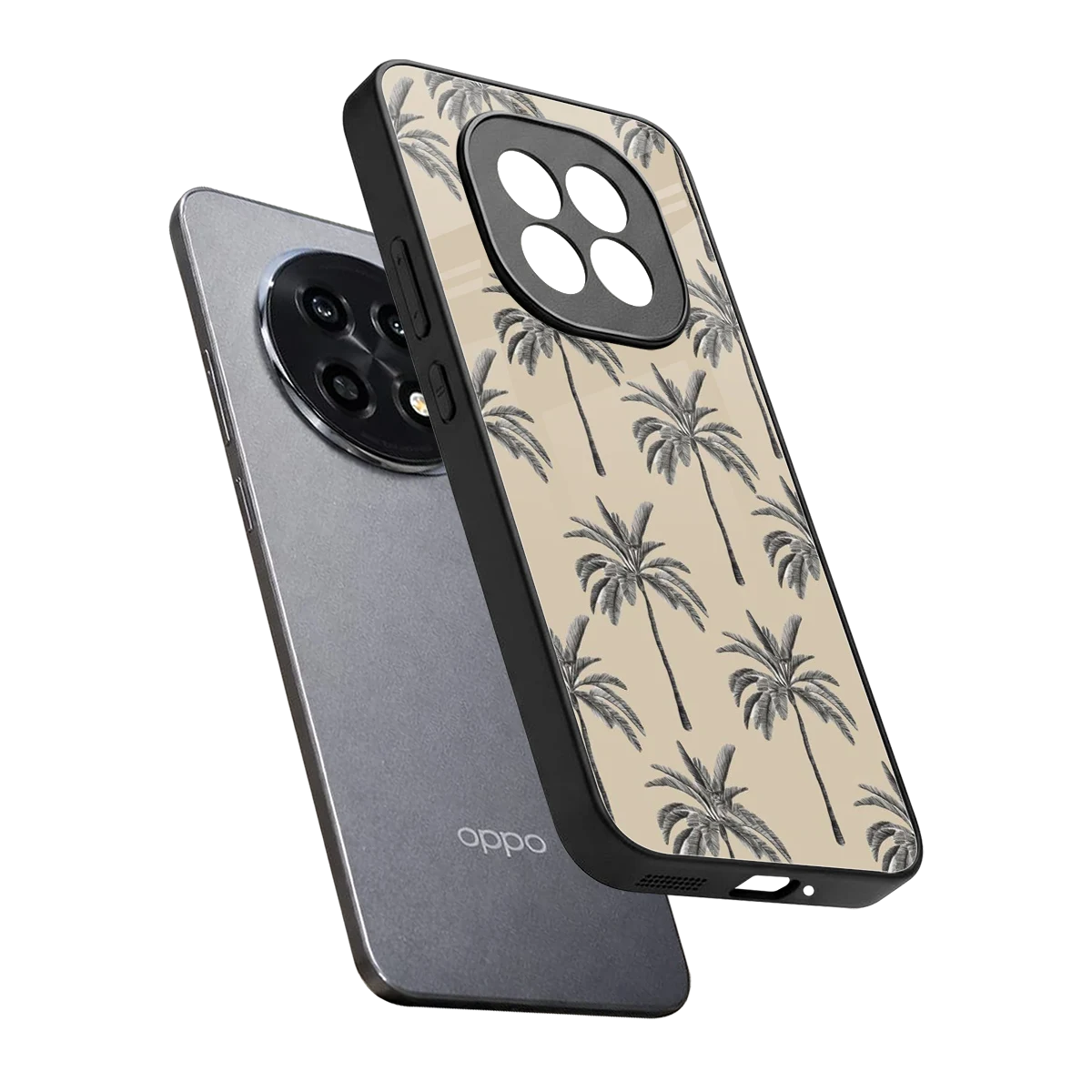 Tropical Luxe sleek oppo f29 pro 5g cover with tempered glass back and TPU edges