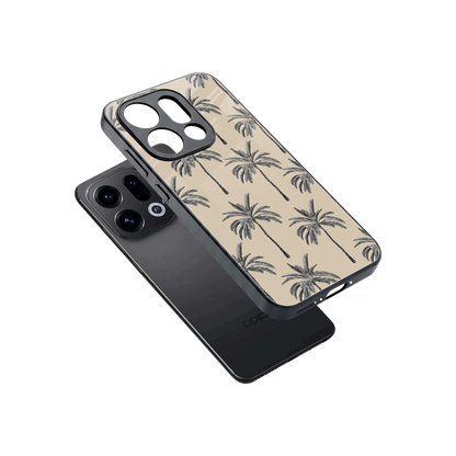 Tropical Luxe sleek oppo find x9 cover with tempered glass back and TPU edges