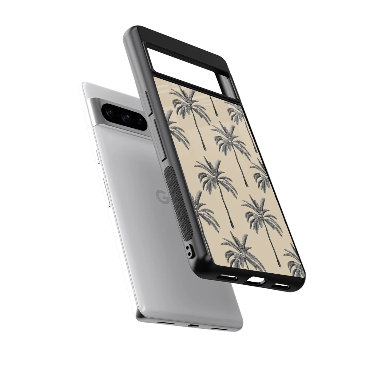Tropical Luxe sleek google pixel 8 pro cover with tempered glass back and TPU edges