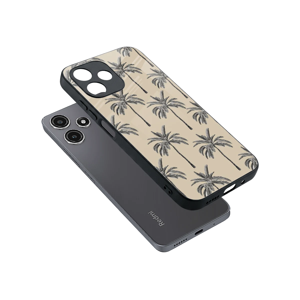 Tropical Luxe sleek redmi 12 5g cover with tempered glass back and TPU edges