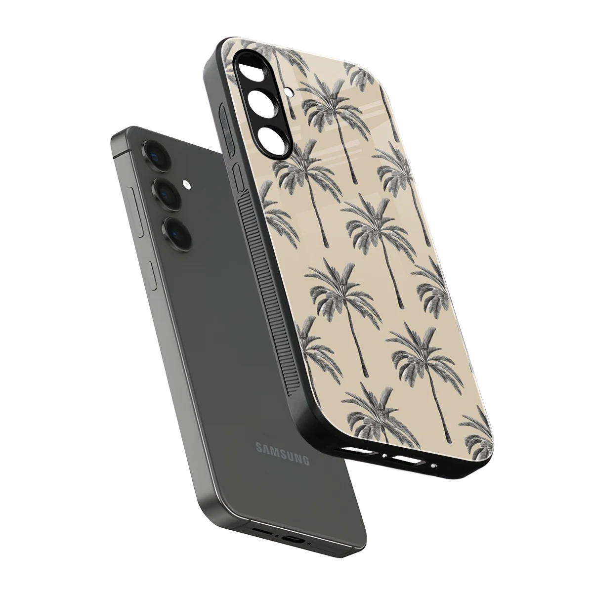 Tropical Luxe sleek samsung galaxy a55 5g cover with tempered glass back and TPU edges