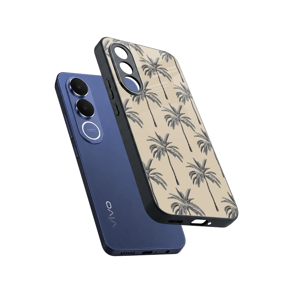 Tropical Luxe sleek vivo v70 fe cover with tempered glass back and TPU edges