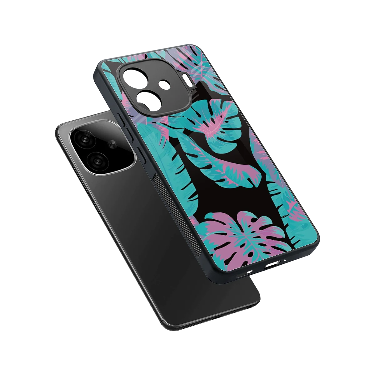 Twilight Foliage sleek iqoo neo 10r 5g cover with tempered glass back and TPU edges
