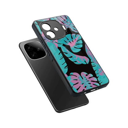 Twilight Foliage sleek iqoo neo 10r 5g cover with tempered glass back and TPU edges