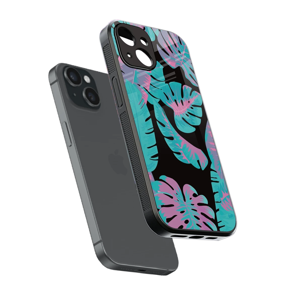 Twilight Foliage sleek iphone 13 cover with tempered glass back and TPU edges