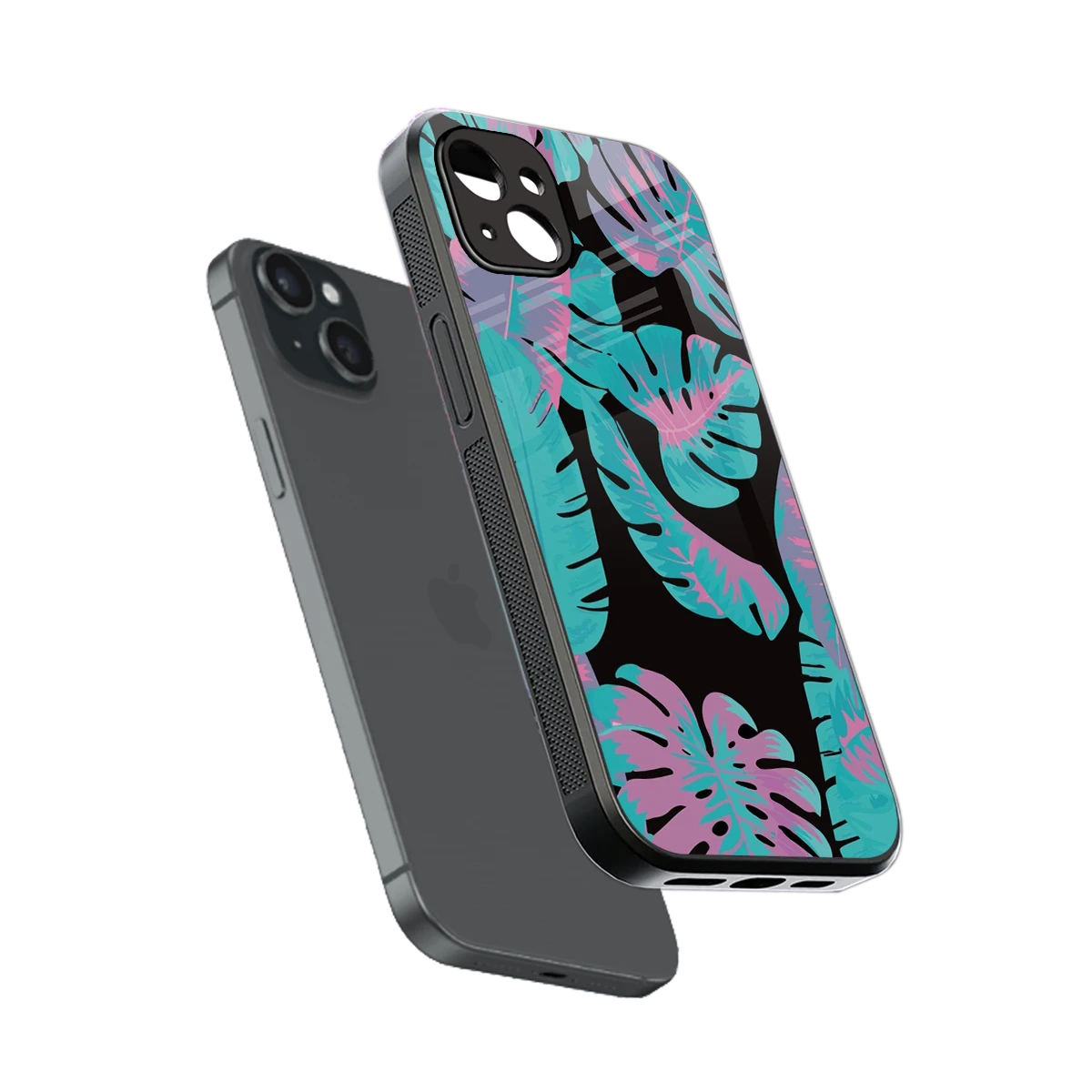 Twilight Foliage sleek iphone 14 plus cover with tempered glass back and TPU edges