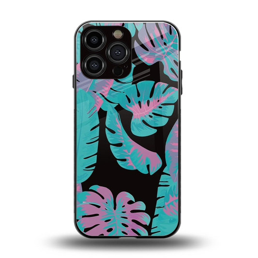 Twilight Foliage back phone cover | glass case for iphone 15 pro max