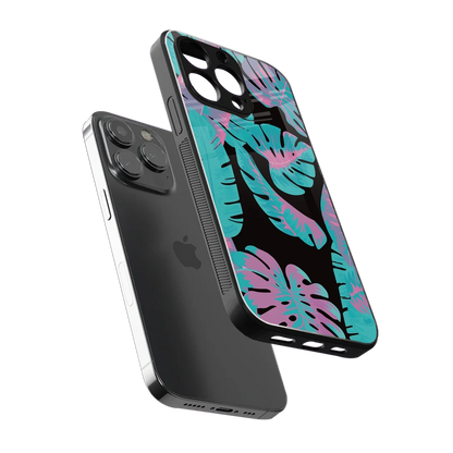 Twilight Foliage sleek iphone 15 pro cover with tempered glass back and TPU edges