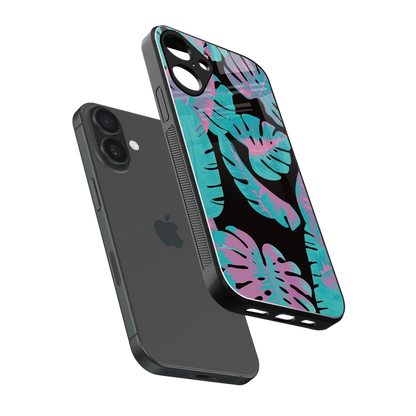 Twilight Foliage sleek iphone 16 plus cover with tempered glass back and TPU edges