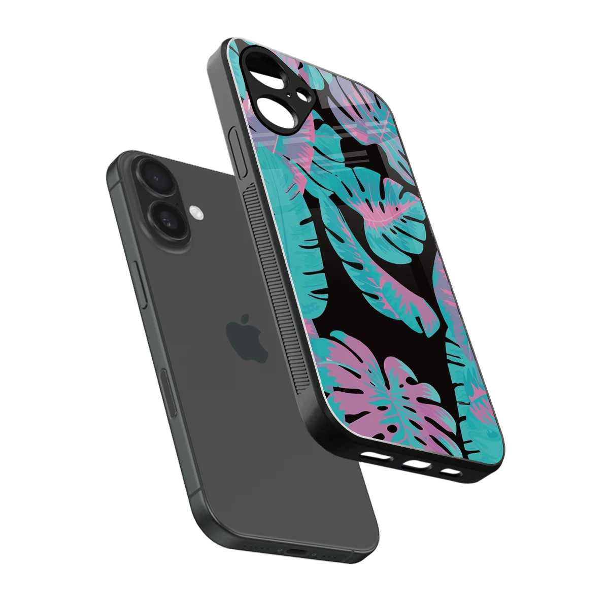Twilight Foliage sleek iPhone 16 cover with tempered glass back and TPU edges