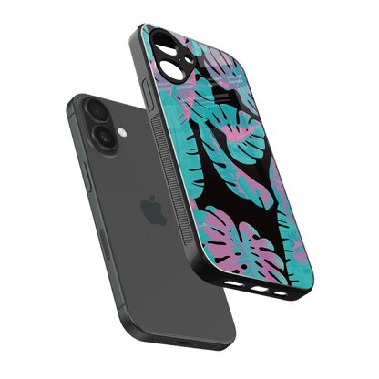 Twilight Foliage sleek iPhone 16 cover with tempered glass back and TPU edges