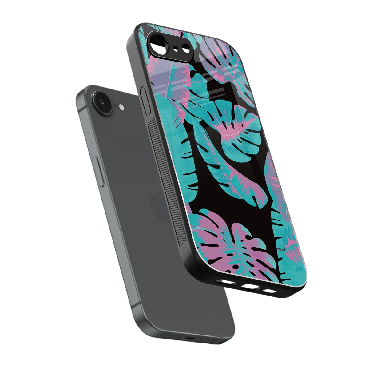 Twilight Foliage sleek iphone 16e cover with tempered glass back and TPU edges