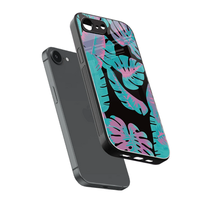 Twilight Foliage sleek iphone 16e cover with tempered glass back and TPU edges