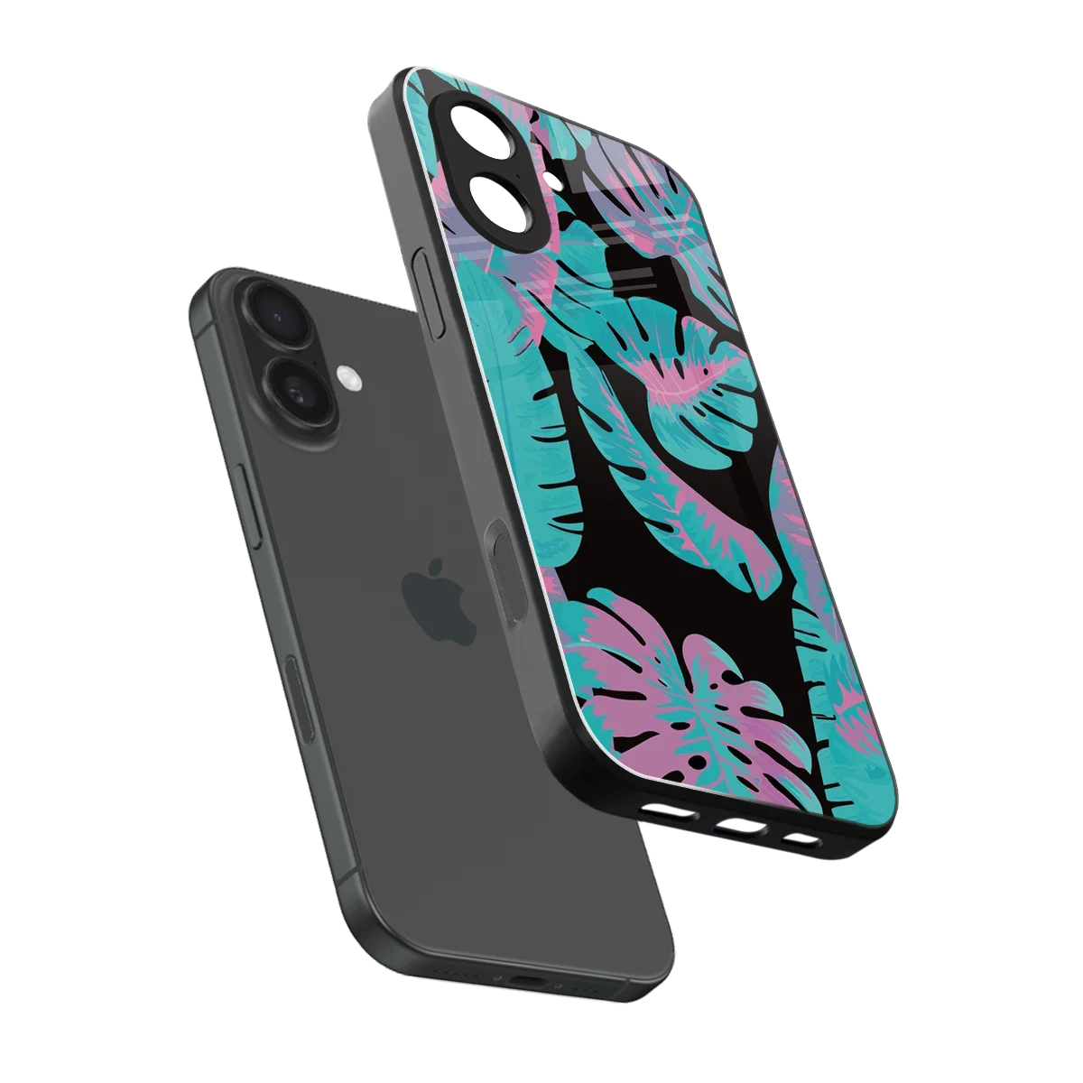 Twilight Foliage sleek iphone 17 cover with tempered glass back and TPU edges