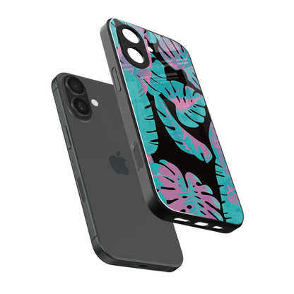 Twilight Foliage sleek iphone 17 cover with tempered glass back and TPU edges