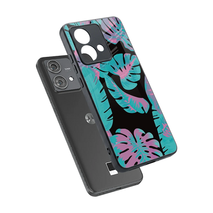 Twilight Foliage sleek motorola edge 40 neo 5g cover with tempered glass back and TPU edges