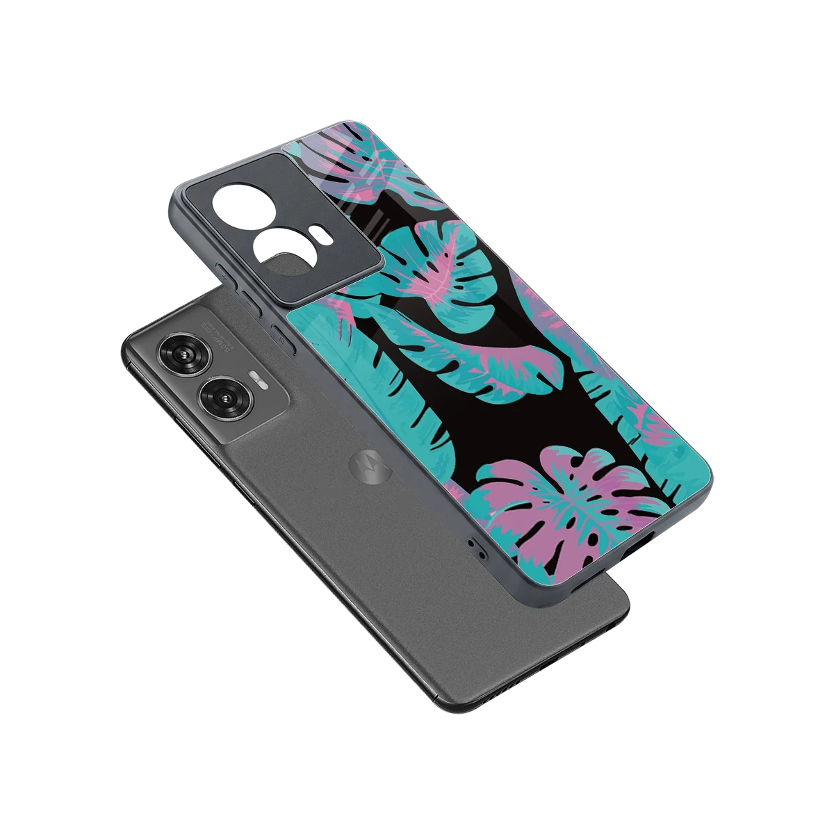 Twilight Foliage sleek motorola edge 50 fusion cover with tempered glass back and TPU edges