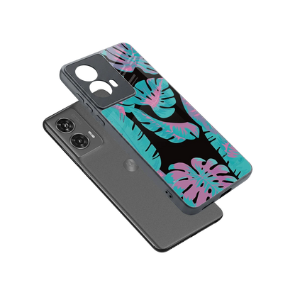 Twilight Foliage sleek motorola edge 50 fusion cover with tempered glass back and TPU edges