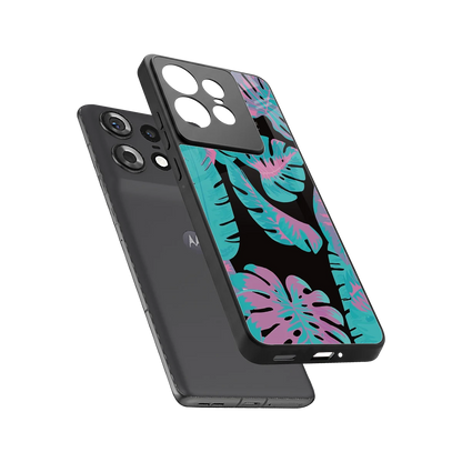 Twilight Foliage sleek motorola edge 50 pro cover with tempered glass back and TPU edges