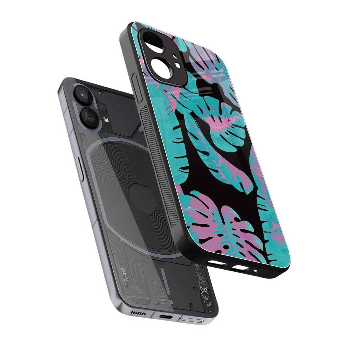 Twilight Foliage sleek nothing phone 1 cover with tempered glass back and TPU edges