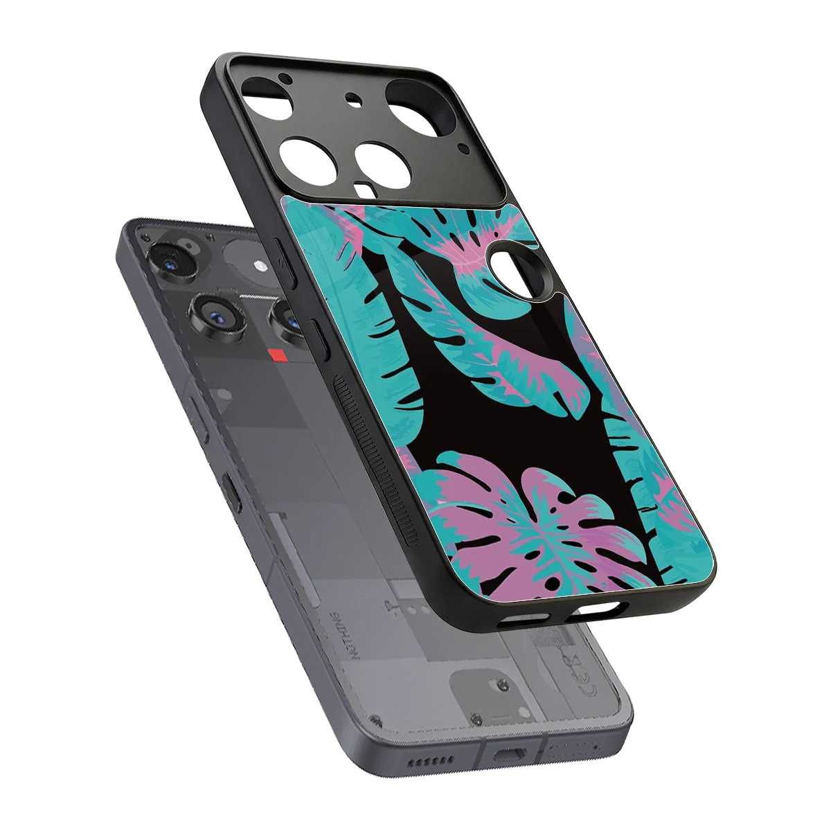 Twilight Foliage sleek nothing phone 3 cover with tempered glass back and TPU edges