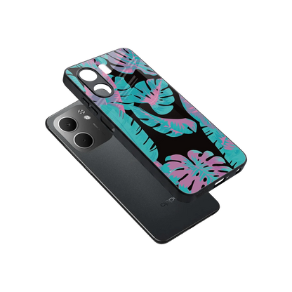Twilight Foliage sleek oppo a5x 5g cover with tempered glass back and TPU edges