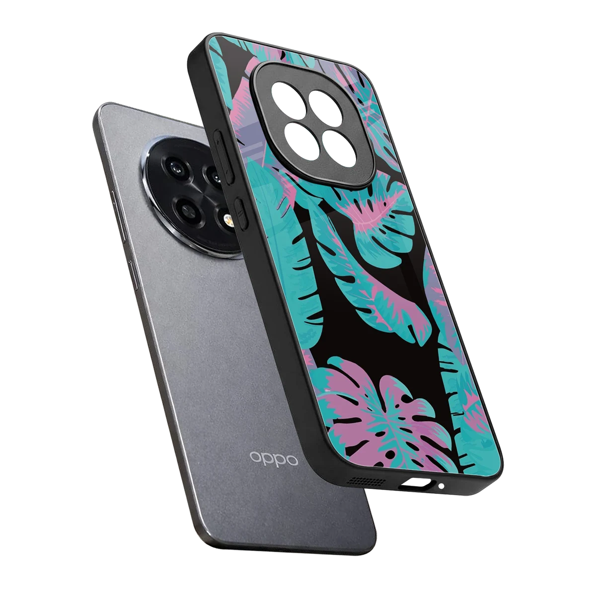 Twilight Foliage sleek oppo f29 pro 5g cover with tempered glass back and TPU edges