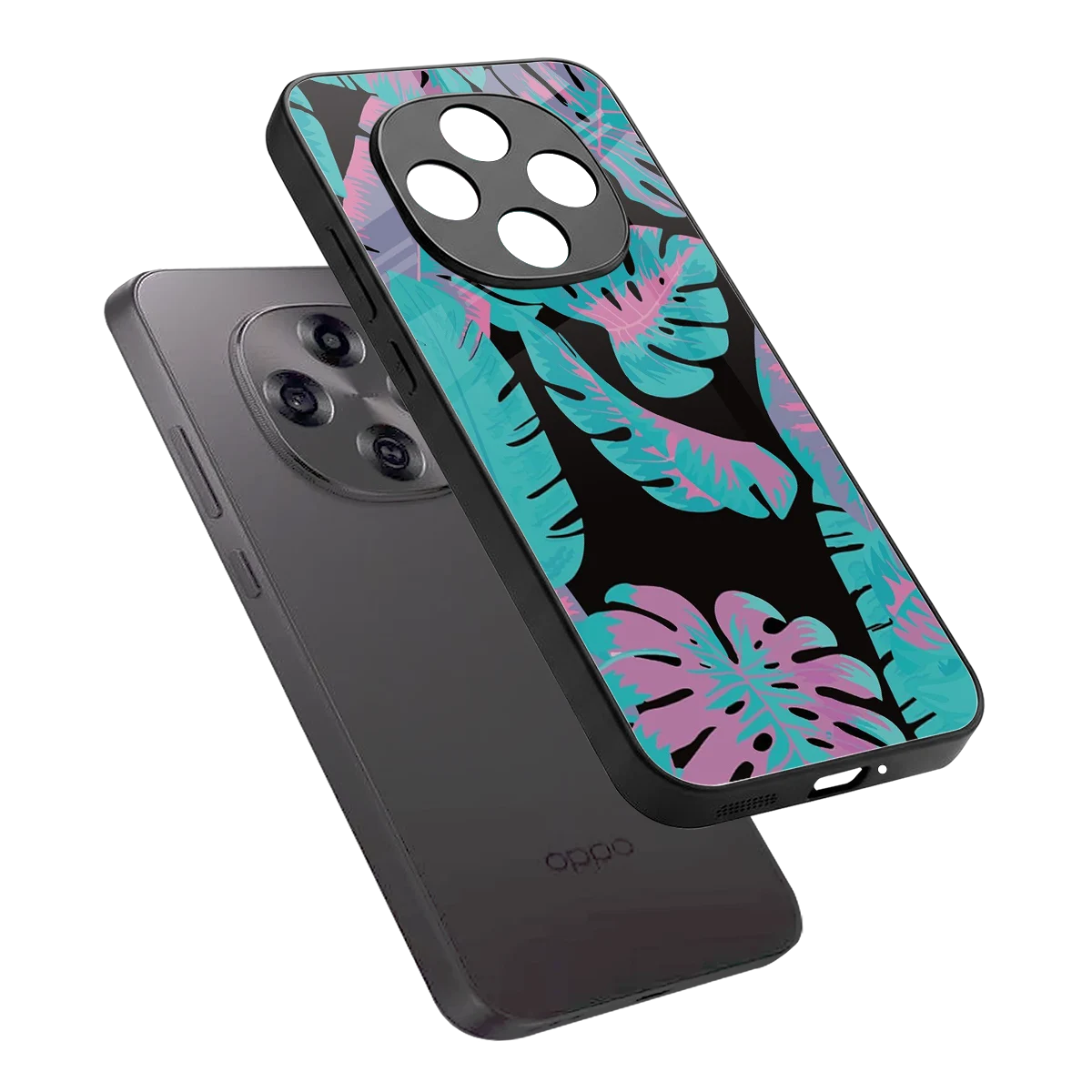 Twilight Foliage sleek oppo f31 pro 5g cover with tempered glass back and TPU edges
