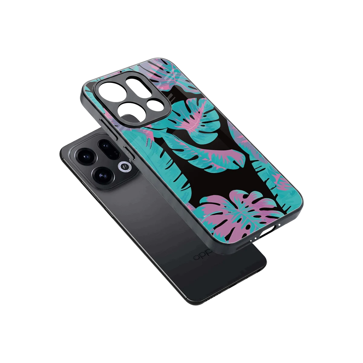 Twilight Foliage sleek oppo find x9 cover with tempered glass back and TPU edges