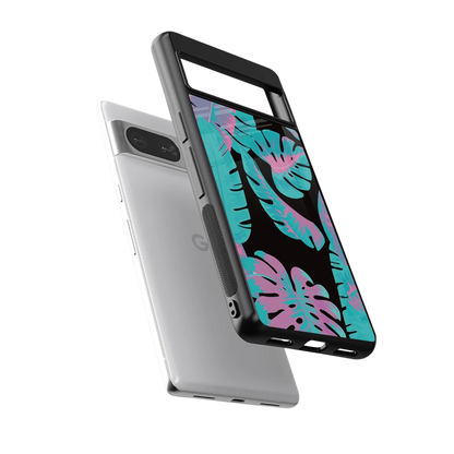 Twilight Foliage sleek google pixel 8 cover with tempered glass back and TPU edges