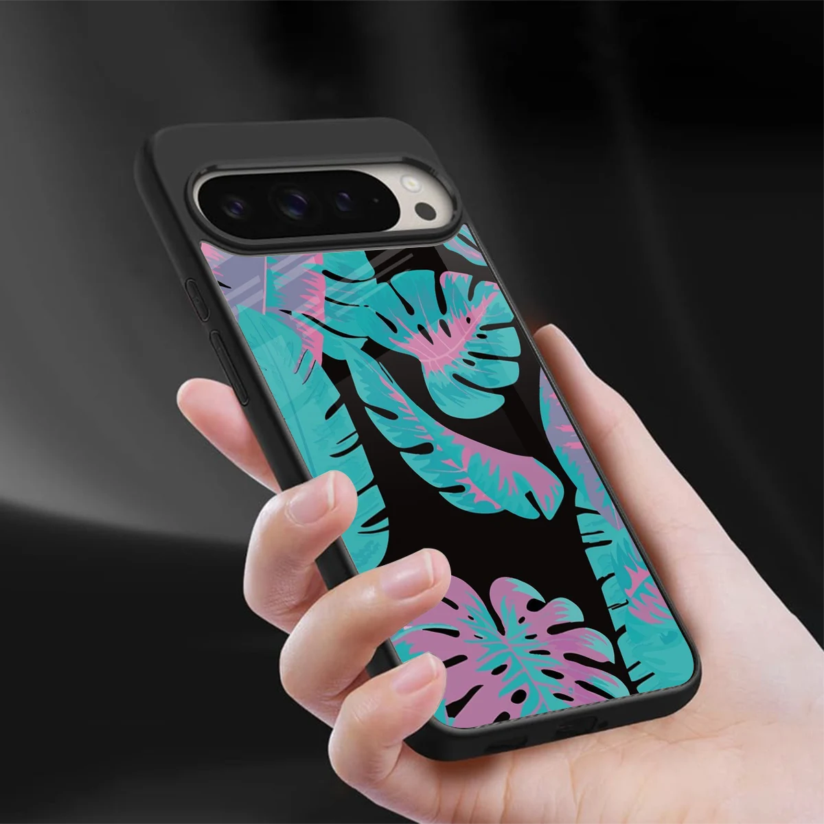Twilight Foliage sleek google pixel 9 pro xl cover with tempered glass back and TPU edges