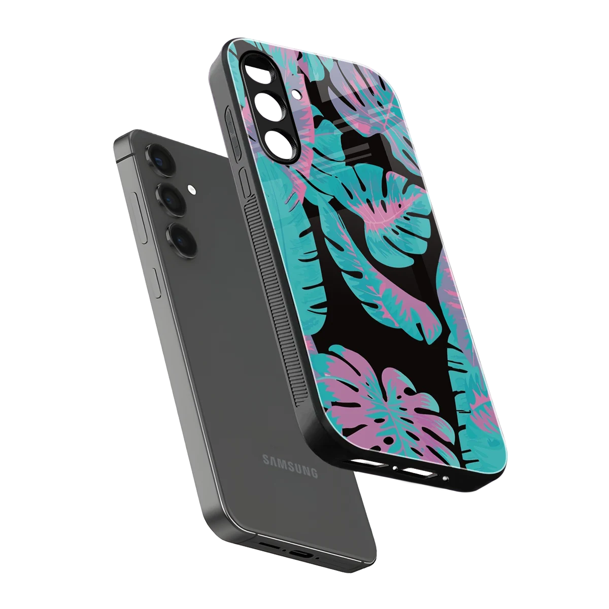 Twilight Foliage sleek samsung galaxy m34 5g cover with tempered glass back and TPU edges