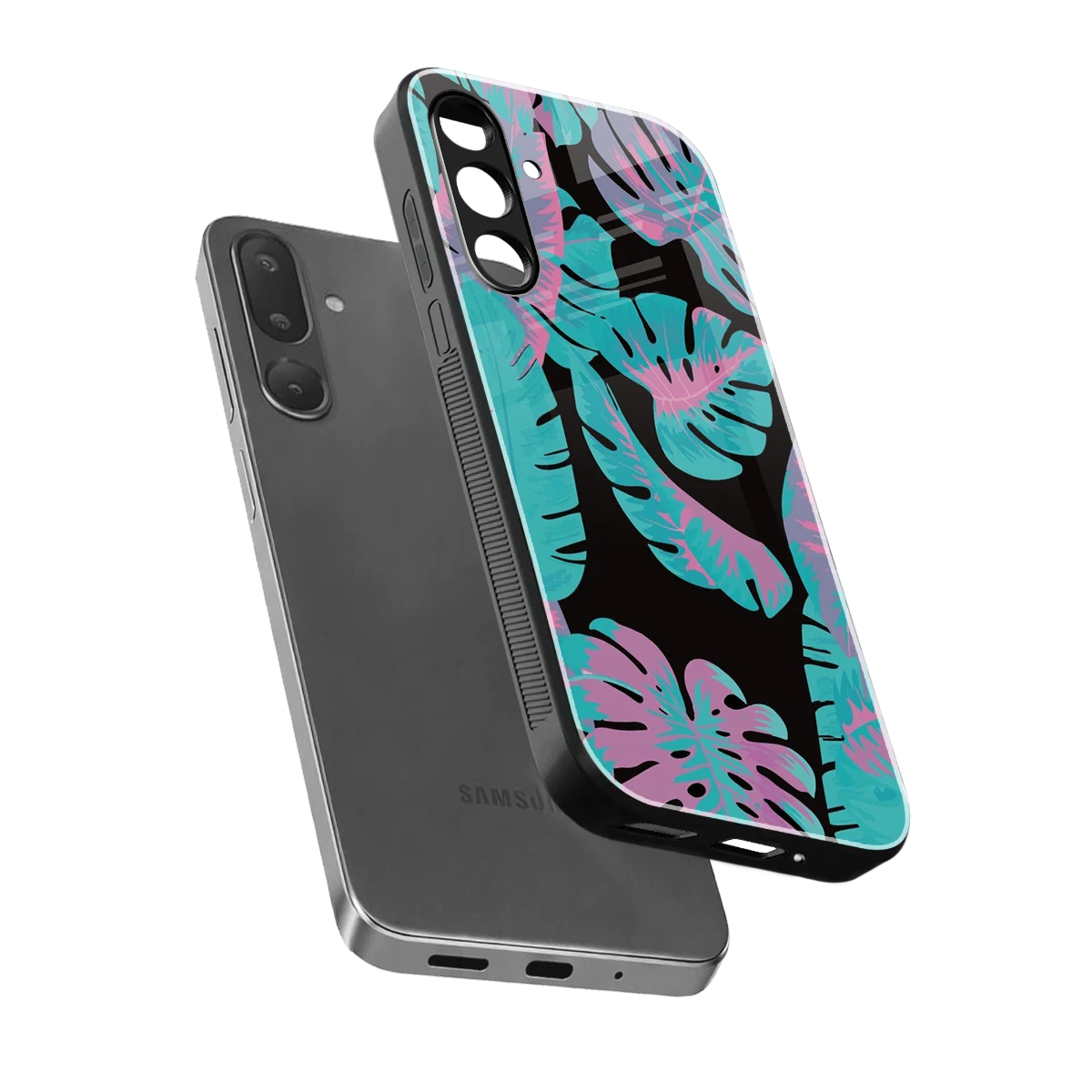 Twilight Foliage sleek samsung galaxy m36 5g cover with tempered glass back and TPU edges