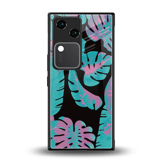 Twilight Foliage back phone cover | glass case for vivo v30