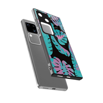 Twilight Foliage sleek vivo v30 cover with tempered glass back and TPU edges