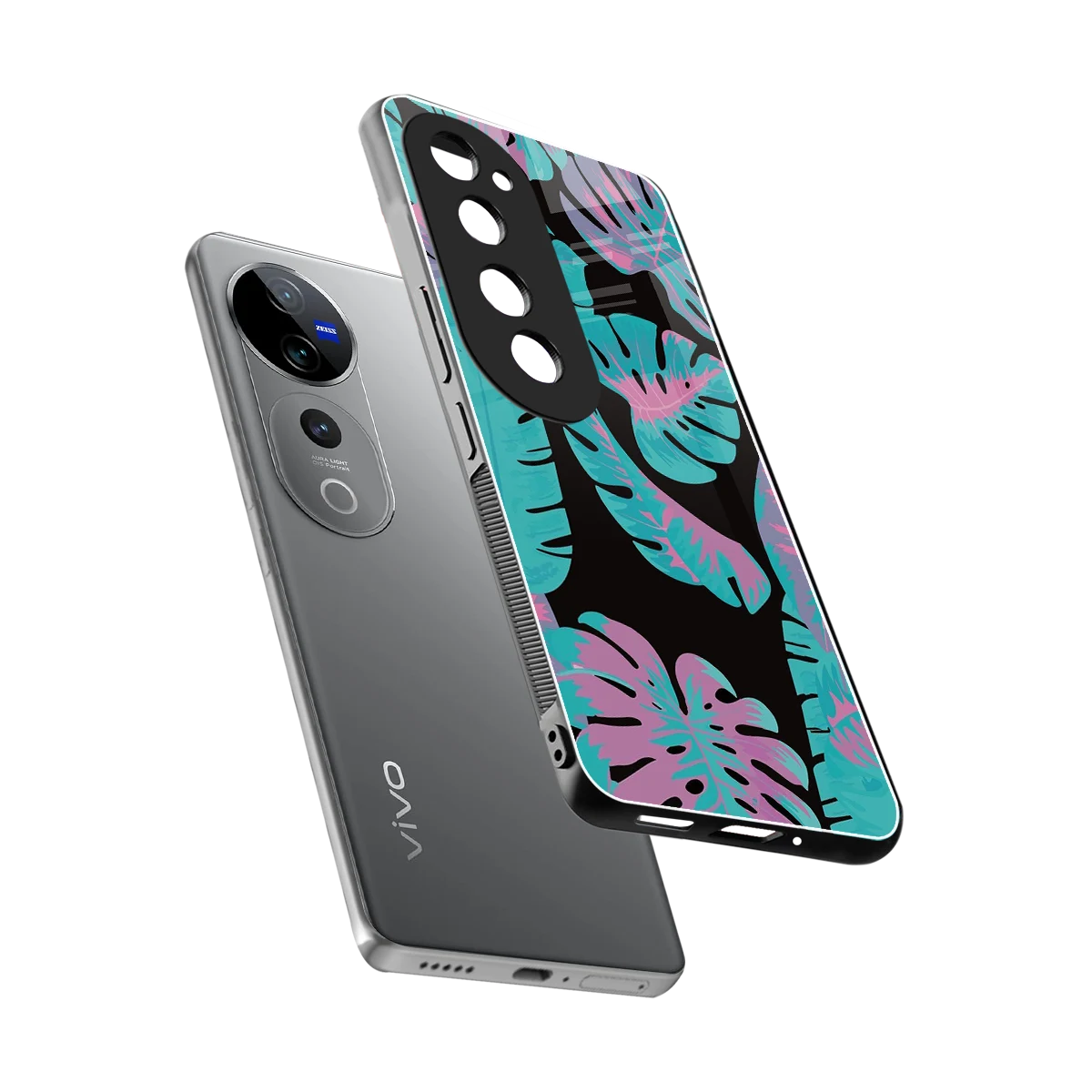 Twilight Foliage sleek vivo v40 pro cover with tempered glass back and TPU edges