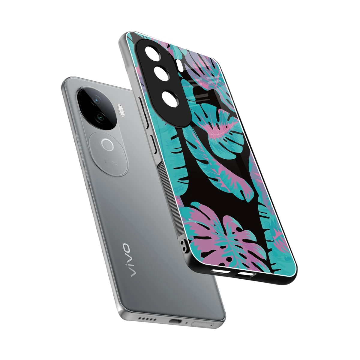 Twilight Foliage sleek vivo v40e cover with tempered glass back and TPU edges