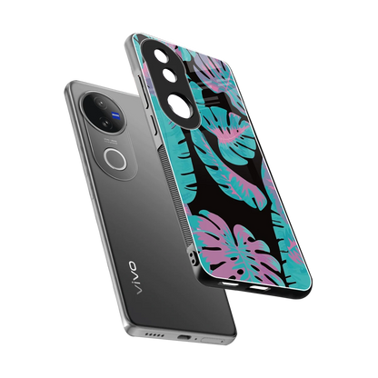 Twilight Foliage sleek vivo v50 cover with tempered glass back and TPU edges
